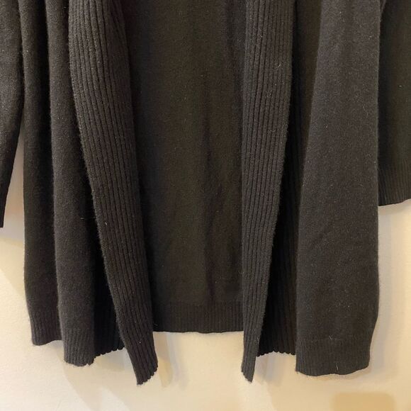 Marisa Christina Black 100% 2-Ply Cashmere Open Front Cardigan Women Size M - Picture 3 of 5